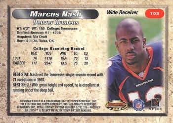 1998 Bowman's Best #103 Marcus Nash Back
