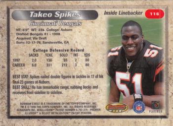 1998 Bowman's Best #116 Takeo Spikes Back