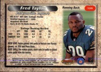1998 Bowman's Best #125 Fred Taylor Back