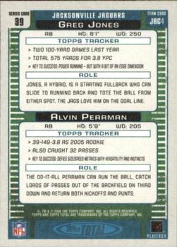 2006 Topps Total - Blue #39 Greg Jones / Alvin Pearman Back
