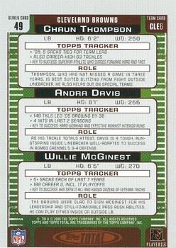 2006 Topps Total - Blue #49 Andra Davis / Chaun Thompson / Willie McGinest Back