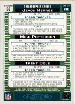 2006 Topps Total - Blue #56 Trent Cole / Jevon Kearse / Mike Patterson Back