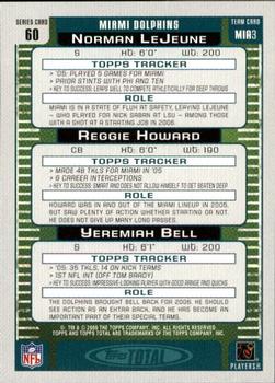 2006 Topps Total - Blue #60 Norman Lejeune / Reggie Howard / Yeremiah Bell Back