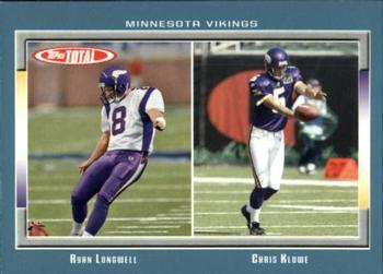 2006 Topps Total - Blue #89 Chris Kluwe / Ryan Longwell Front