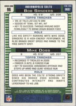 2006 Topps Total - Blue #96 Mike Doss / Bob Sanders Back