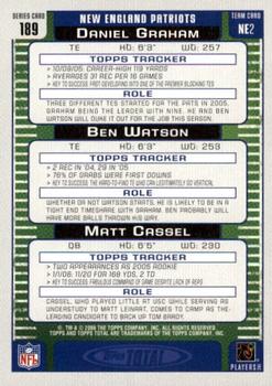 2006 Topps Total - Blue #189 Matt Cassel / Daniel Graham / Ben Watson Back