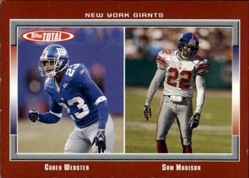 2006 Topps Total - Red #1 Corey Webster / Sam Madison Front