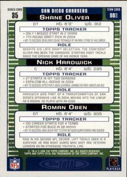 2006 Topps Total - Red #35 Nick Hardwick / Roman Oben / Shane Olivea Back