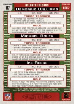 2006 Topps Total - Red #117 Ike Reese / Demorrio Williams / Michael Boley Back
