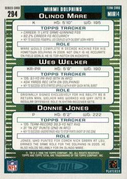 2006 Topps Total - Silver #294 Donnie Jones / Olindo Mare / Wes Welker Back