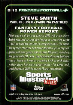 2006 Topps Total - Sports Illustrated for Kids #SI15 Steve Smith Back