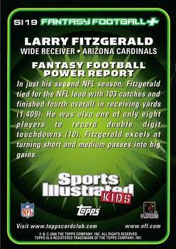 2006 Topps Total - Sports Illustrated for Kids #SI19 Larry Fitzgerald Back