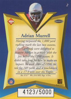 1998 Collector's Edge Masters #2 Adrian Murrell Back