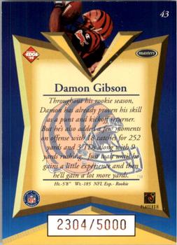 1998 Collector's Edge Masters #43 Damon Gibson Back