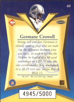 1998 Collector's Edge Masters #60 Germane Crowell Back