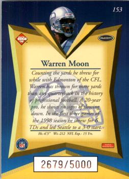 1998 Collector's Edge Masters #153 Warren Moon Back