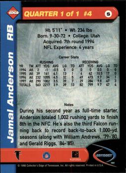 1998 Collector's Edge Odyssey #4 Jamal Anderson Back