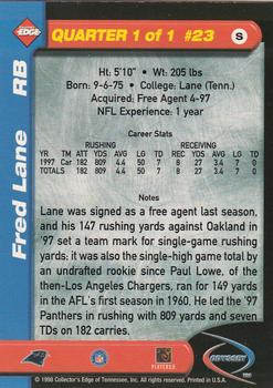 1998 Collector's Edge Odyssey #23 Fred Lane Back