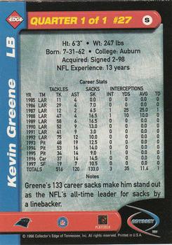 1998 Collector's Edge Odyssey #27 Kevin Greene Back