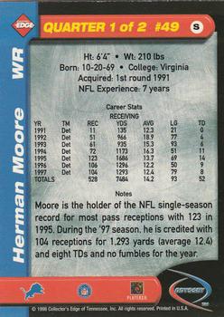 1998 Collector's Edge Odyssey #49 Herman Moore Back