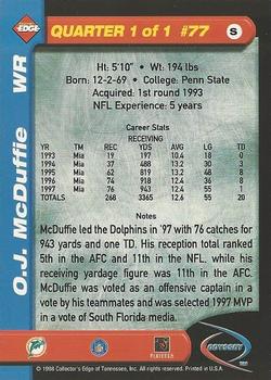 1998 Collector's Edge Odyssey #77 O.J. McDuffie Back