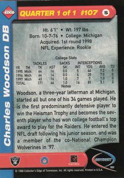 1998 Collector's Edge Odyssey #107 Charles Woodson Back