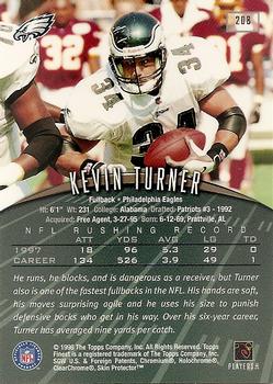 1998 Finest #208 Kevin Turner Back
