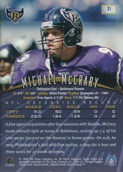 1998 Finest #31 Michael McCrary Back