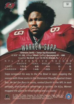 1998 Finest #51 Warren Sapp Back