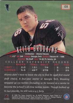 1998 Finest #128 Keith Brooking Back