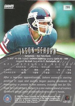 1998 Finest #206 Jason Sehorn Back