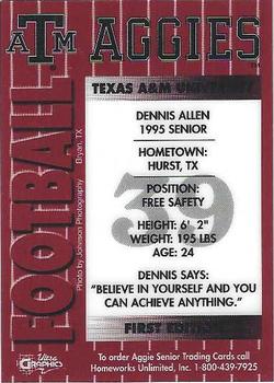 1995 Ultra Graphics Texas A&M Seniors #NNO Dennis Allen Back
