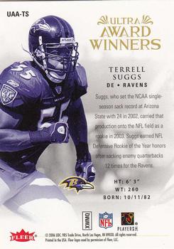 2006 Ultra - Ultra Award Winners #UAA-TS Terrell Suggs Back