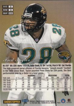 1998 Flair Showcase #22 Fred Taylor Back