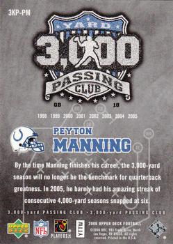 2006 Upper Deck - 3000 Yard Passing Club #3KP-PM Peyton Manning  Back