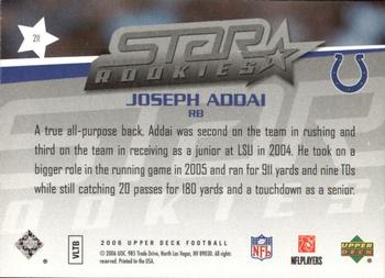2006 Upper Deck - Rookie Exclusive Edition Star Rookies #211 Joseph Addai Back