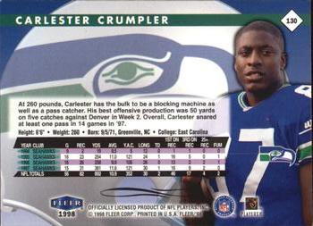 1998 Fleer Tradition #130 Carlester Crumpler Back