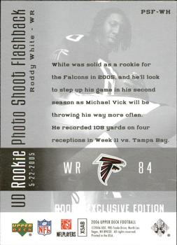 2006 Upper Deck - Rookie Exclusive Edition UD Rookie Photo Shoot Flashback #PSF-WH Roddy White Back