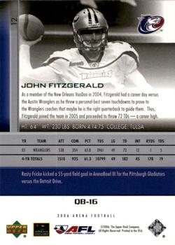 2006 Upper Deck AFL #12 John Fitzgerald Back