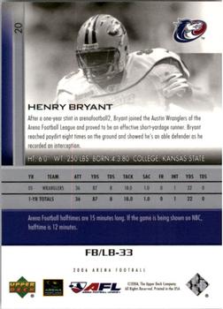 2006 Upper Deck AFL #20 Henry Bryant Back