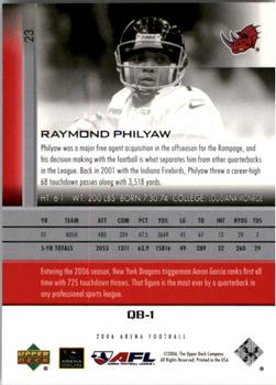2006 Upper Deck AFL #23 Raymond Philyaw Back