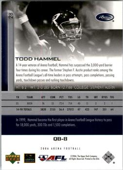 2006 Upper Deck AFL #28 Todd Hammel Back