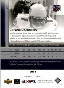 2006 Upper Deck AFL #46 Lenzie Jackson Back