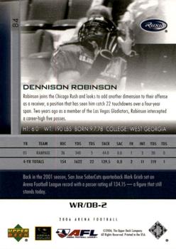 2006 Upper Deck AFL #84 Dennison Robinson Back