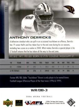 2006 Upper Deck AFL #111 Anthony Derricks Back