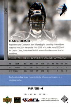 2006 Upper Deck AFL #126 Carl Bond Back