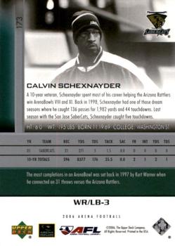 2006 Upper Deck AFL #173 Calvin Schexnayder Back