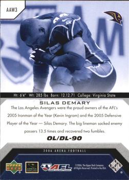 2006 Upper Deck AFL - Arena Award Winners #AAW3 Silas Demary Back
