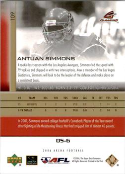 2006 Upper Deck AFL - Gold #109 Antuan Simmons Back