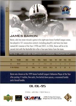 2006 Upper Deck AFL - Gold #113 James Baron Back